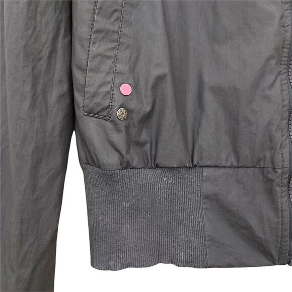 Vans Bomber Girls Jacket Youth Size Large Gray Full Zip Long Sleeve Thumbhole - Picture 7 of 11